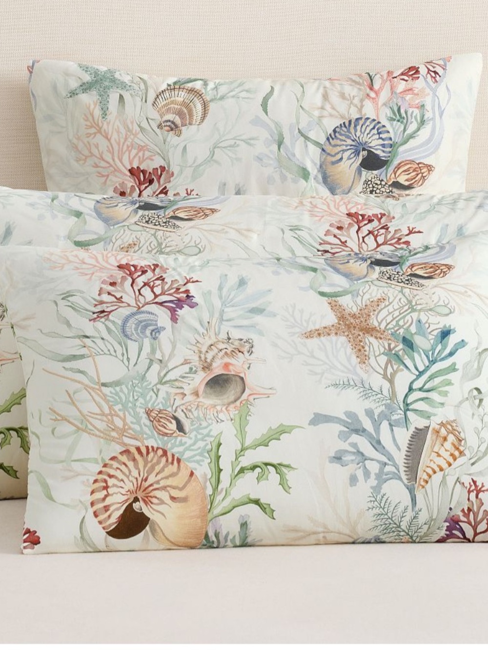 Pottery Barn Enchanted Coast Comforter Pillow Sham King Size 1 NEW
